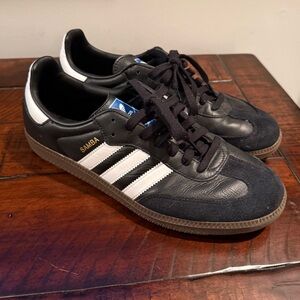 adidas Samba Black with White Stripes Low-Top Sneakers